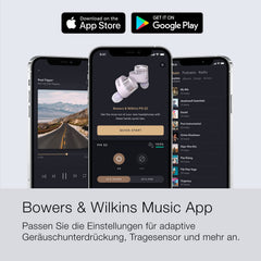 Bowers & Wilkins Pi5 S2 (modeljaar 2023) draadloze True Wireless Noice Cancelling hoofdtelefoon met Bluetooth, aptX, actieve ruisonderdrukking (ANC) en geïntegreerde microfoons // Cloud Grey