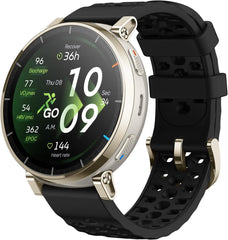 Amazfit Active 3 Premium GPS-smartwatch voor hardlopen, 45 mm, 1,32 inch AMOLED-display van saffier, batterijduur 12 dagen, 4 GB geheugen, NFC, offline kaarten, 170+ sportmodi, voor Android en iPhone