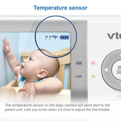 VTech VM923 Babyfoon, 2,8 inch scherm, Pan-Tilt-Zoom, 300 m lang bereik, nachtzicht, 2-weg audio, temperatuursensor, slaapliedjes, veilige transmissie zonder wifi