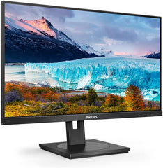 Philips 243S1-24 inch FHD USB-C docking monitor, in hoogte verstelbaar (1920x1080, 75 Hz, DisplayPort, HDMI, USB-C, RJ45, USB-hub) zwart