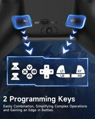 EasySMX X15 Draadloze pc-controller met gangtriggers, halljoysticks, verbeterde Bluetooth-gamecontroller, geen drift, geen deadzone-effect, compatibel met Windows-pc, Android, Steam en Switch