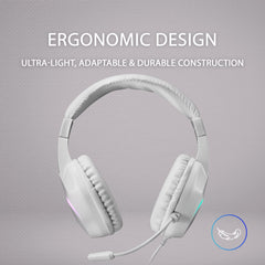MARSGAMING MH122W Mars Gaming FRGB Over Ear Gaming Hoofdtelefoon met Microfoon, HiFi Geluid, Geluidsonderdrukking, Ultra Lichtgewicht, PS4 PS5 Xbox Switch Tablet Windows Mac, Wit