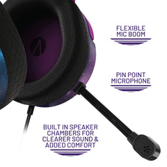 STEALTH PANTHER Cosmic - Over-ear gaming headset, Werkt met PS4/PS5, XBOX, Switch, pc met flexibele microfoon, 3,5 mm jack, 1,5 m kabel, lichtgewicht, comfortabel en duurzaam
