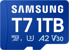 Samsung T7 microSD-kaart, 1 TB, Geheugenkaart voor mobiele games op smartphones, tablets en draagbare consoles, UHS-I U3, Full HD & 4K UHD, 170 MB/s leessnelheid, MB-MB1T0T/WW