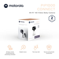Motorola Nursery PIP1000 Connect Bewakingscamera voor baby's, HD, wifi, babyfoon, 24-uurs bewaking, digitale overdracht, privé- en veilige camera, Motorola