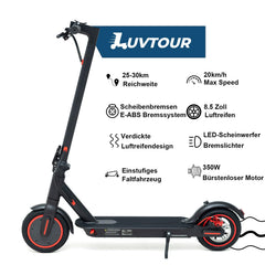 8,5 inch elektrische step met app-functie, met telefoonhouder en diefstalbeveiliging, opvouwbare step, 25-30 km bereik, Li-ion accu, max. belasting 120 kg