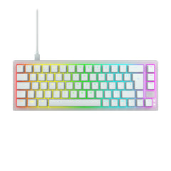 CHERRY XTRFY K5V2 Compact, mechanisch gamingtoetsenbord, 65% formaat, UK-lay-out (QWERTY), hot-swap-toetsenbord, CHERRY MX2A rode schakelaars, transparant wit