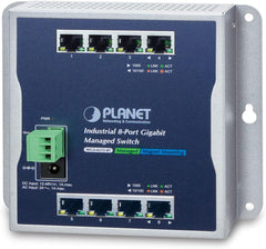 PLANET industriële 8-Port 10/100/1000T Wall-mount Managed Switch (-40-75 graden C)