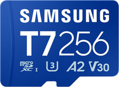 Samsung T7 microSD-kaart, 256 GB, Geheugenkaart voor mobiele games op smartphones, tablets en handheld consoles, UHS-I U3, Full HD & 4K UHD, 170 MB/s leessnelheid, MB-MB256T/WW