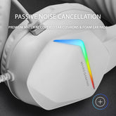 MARSGAMING MH122W Mars Gaming FRGB Over Ear Gaming Hoofdtelefoon met Microfoon, HiFi Geluid, Geluidsonderdrukking, Ultra Lichtgewicht, PS4 PS5 Xbox Switch Tablet Windows Mac, Wit