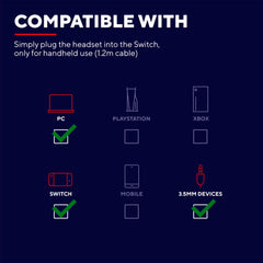 Trust Gaming GXT 416S Zirox Lichtgewicht Gaming Headset voor Nintendo Switch met 50mm-drivers, 3.5 mm Jack, 1,2 m Kabel, Opklapbare Microfoon, Over-Ear Bedrade Koptelefoon - Blauw/Rood