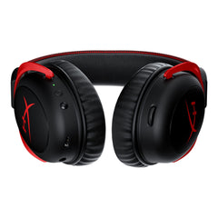 HyperX Cloud II draadloze gamingheadset voor PC, Xbox Series X|S, Xbox One, lange batterijduur tot 30 uur, 7.1 surround sound, afneembare ruisonderdrukkende microfoon, zwart/rood