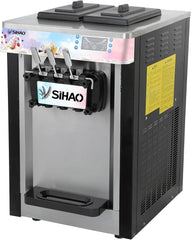 1900 W commerciële ijsmachine, 20-22 l/u, ijsmachine, 3 smaken, voor restaurantbars, bars, gezinnen (L20 jaar)