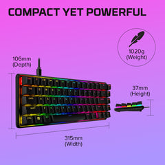 HYPERX Alloy Origins 65 - Mechanisch gametoetsenbord - HX rood (Amerikaanse qwerty)