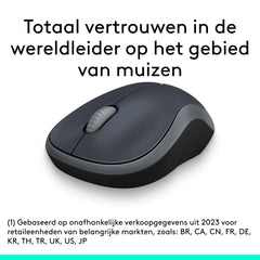 Logitech M185 Mouse, Wireless Swift Grey, 910-002238