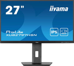 iiyama XUB2797HSN-B2 27" IPS USB-C dockscherm met 65W opladen, 4ms, Full HD, RJ45, HDMI/DPDP-OUT (MST)/USb-hub, HAS, 5 jaar garantie