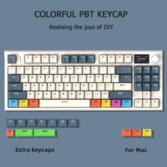 RK86 Pro 75% Draadloos Mechanisch Toetsenbord, 2.4G/BT5.0/USB-C Bedraad Tri-mode Gamingtoetsenbord, QWERTY, 1,2'' TFT HD-Kleurenscherm en Knob, RGB-Backlit Hot-Swap Linear Switch PBT Keycap - Wit