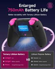 EasySMX X05 draadloze pc-controller met Hall Triggers-joysticks, Bluetooth-gamepadcontroller met RGB-verlichting, geen drift, Deadzone-gamingcontroller voor pc, Android, iPhone, Switch, Steam
