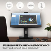 Viewsonic VG2756V-2K 68,6 cm (27 inch) kantoormonitor (QHD, IPS-paneel, HDMI, DP, RJ45 Ethernet, USB C, in hoogte verstelbaar, webcam, luidspreker, Eye-Care, 4 jaar omruilservice) zwart