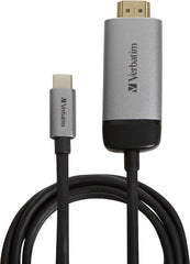 Verbatim USB-C naar HDMI 4K-adapter - Voor het aansluiten van USB-C of Thunderbolt 3-compatibele laptops en MacBooks, incl. 1,5 m USB-C-kabel
