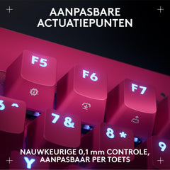 Logitech G PRO X TKL RAPID bedraad gaming-toetsenbord zonder numpad, magnetische analoge schakelaars, Rapid Trigger-modus, instelbare bediening en aanpasbare RGB-verlichting, US INT'L QWERTY - Magenta