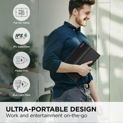 ViewSonic VA1655 40 cm (15,6 inch) draagbare monitor (Full-HD, IPS-paneel, mini-HDMI, 2x USB-C voor Raspberry Pi/Xbox/PS4/PS5, luidspreker), zwart