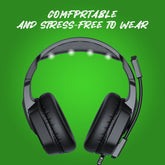 EKSA Fenrir Gaming Headset met Microfoon voor PS4 PC Xbox one PS5 Switch Laptop, Over ear Hoofdtelefoon Bedraad met ruisonderdrukkende microfoon, 3,5 mm Audio Jack, 50 mm Stereo Drivers, Led Light, Zwart