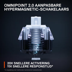 SteelSeries Apex Pro TKL HyperMagnetic-gamingtoetsenbord – 's Werelds snelste toetsenbord – Aanpasbare activering – Tenkeyless voor e-sports – RGB – PBT-keycaps – USB-A – Nordic QWERTY-indeling