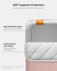 tomtoc 360° Laptop Sleeve hoes voor 16 inch MacBook Pro M4/M3/M2/M1 Pro/Max A3403 A3186 A2991 A2780 A2485 2024-2019, waterafstotend, schokbestendig, lichtgewicht laptoptas met opbergvak accessoires
