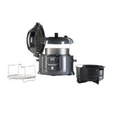 Ninja Foodi Multicooker, 7-in-1, 6L, 7 Kookfuncties, Snelkoken, Airfryen, Slow Cooking, Grillen en Meer, Geborsteld Staal & Zwart, OP300EU