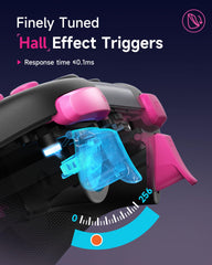 EasySMX X05 draadloze pc-controller met Hall Triggers-joysticks, Bluetooth-gamepadcontroller met RGB-verlichting, geen drift, Deadzone-gamingcontroller voor pc, Android, iPhone, Switch, Steam