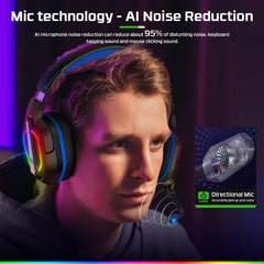 Fachixy「2024 Nieuw」 FC200 Gaming Headset voor PS4/PS5/PC/Xbox/Nintendo Switch, koptelefoon met kabel en RGB licht, Stereo Surround koptelefoon met microfoon, Gamer koptelefoon - BLAUW