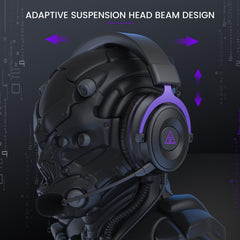 EKSA Gaming-headset, pc-headset met plug-in ruisonderdrukking, gaming-headset met 3D-stereo basgeluid, hoofdtelefoon voor pc, PS4, PS5, Switch, Xbox One, 3,5 mm