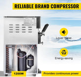 Commerciële ijsmachine, 18 l/u, 3 smaken, 1200 W, Italiaanse ijsmachine, trechter, lcd-paneel, voorkoeling automatische reiniging, voor yoghurt, koffie, snackbar, restaurant