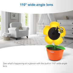 VTech RM9751 Geel Daisy Smart Wi-Fi Babycamera, iOS & Android ingeschakeld, 1080p Full HD, Privacy Mode Cover, Nachtlicht, Kalmerende Geluiden & Slaapliedjes, Twee-weg Intercom, Temperatuursensor,