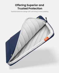 tomtoc 360° Laptop Sleeve Hoes voor 14 inch MacBook Pro M4/M3/M2/M1 Pro/Max A3401 A3185 A3112 A2992 A2918 2024-2021, all-round bescherming, schokbestendig, waterafstotende laptoptas met accessoirevak
