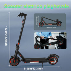 Elektrische step voor volwassenen, 8,5 inch, 350 W, inklapbaar, autonomie 30 km, max. 25 km/u, remsysteem voor elektrische scooter, remmen voor de zomer, maximale belasting 120 kg