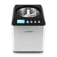 Klarstein Vanilla Sky - ijsmachine, ijsmaker, ijsmachine, 180 watt, 2 liter capaciteit, koelfunctie, LED-display, timer, roestvrij staal, eenvoudig te reinigen, zilver