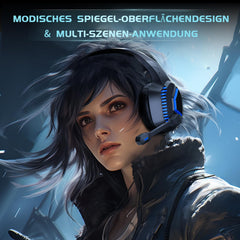 Gaming headset draadloos, gaming hoofdtelefoon voor PS5/PS4/PC/Switch/Mac, headset met microfoon, ruisonderdrukking, Bluetooth 5.2, 3D surround sound, hoofdtelefoon met kabel 3,5 mm voor Xbox Series.