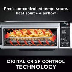 Ninja Foodi 9-in-1 Digitale Air Fry Oven Air Fry, Air Roast, Air Broil, Bakken, Bagel, Toast, Droog, Warm houden en Opwarmen - Roestvrij staal