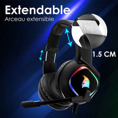 EMPIRE GAMING - Dark Rainbow G-HD10 Headset Gamer - Multiplatform -Met High Definition Stereo–Flexibele en Omnidirectionele Microfoon -Compatibel met PS4, Xbox One, Smartphones, Tablets, PC en MAC