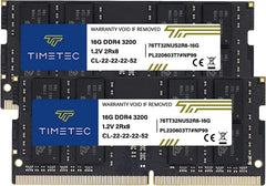 Timetec 32GB KIT(2x16GB) DDR4 3200MHz PC4-25600 Non-ECC Unbuffered 1.2V CL22 2Rx8 Double Grade 260 Pin SODIMM for AMD and Intel Gaming Laptop Notebook PC Computer Memory RAM Module Upgrade