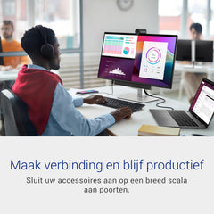 Dell P2725H 27" Full HD (1920x1080) Monitor, 100Hz, IPS, 5ms, 99% sRGB, USB-C, DisplayPort, HDMI, VGA, 4x USB, 3 Jaar Garantie, Zwart