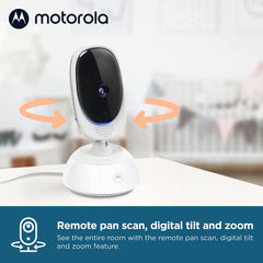 Motorola Nursery VM75 Babyfoon met camera met 5 inch ouderunit, babymonitor met nachtzicht, digitale zoom, twee-weg communicatie en slaapliedjes, kunststof, wit