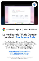 ASUS Chromebook Plus CX3402CBA-PQ0104 Laptop 14 inch Full HD (Intel Core i3, 8 GB RAM, 128 GB UFS, ChromeOS) - toetsenbord AZERTY FR