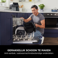 Ninja Air Fryer MAX PRO, 6,2 liter, zonder Olie, Grote Vierkante Enkele Lade, Roosteren, Bakken, Familieformaat, Koken Vanuit Bevroren, Anti-aanbaklaag, Vaatwasmachinebestendige mand en plaat AF180EU