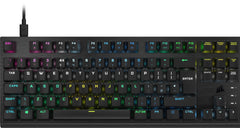Corsair K60 PRO TKL RGB Tenkeyless Optisch-mechanisch bekabeld gaming-toetsenbord, OPX lineaire schakelaar, polycarbonaat keycaps, iCUE compatibel, QWERTY UK, PC, Mac, Xbox, zwart