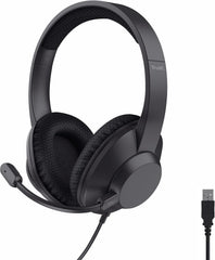 Trust Ayda Max Over-Ear USB Headset met ENC Microfoon - Zwart