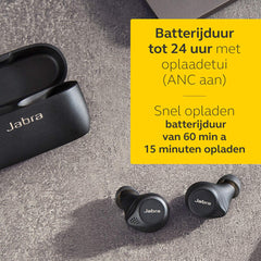 Jabra Elite 75t Oordopjes – Bluetooth Oordopjes met Actieve Ruisonderdrukking en Lange Batterijduur, voor Echt Draadloos Bellen en Muziek Luisteren – Zwart