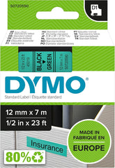 DYMO D1 Labeltape - 12 mm x 7 m - Zwart op Groen (S0720590)